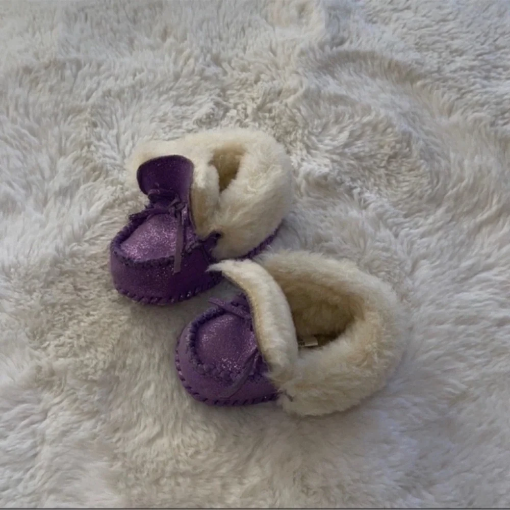 Brand Tucker + Tate genuine shearling with purple and silver sparkles